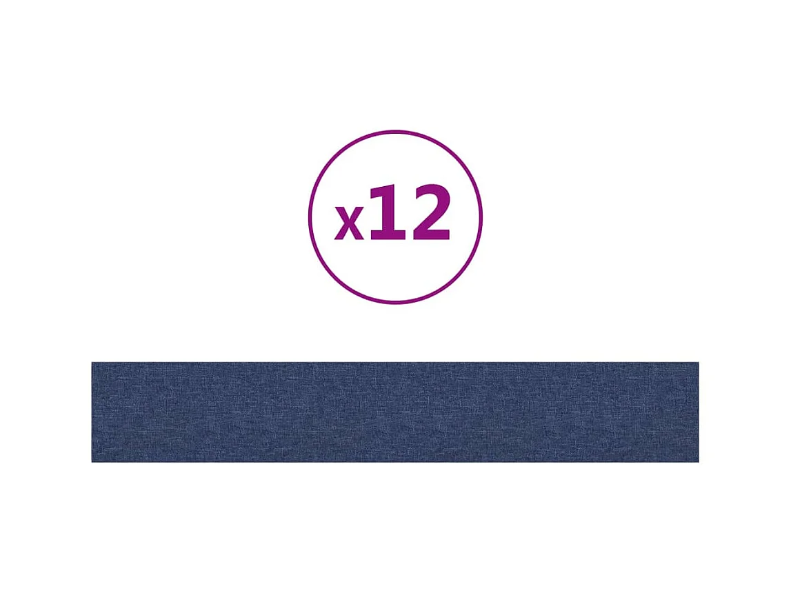 Panneaux muraux 12 pcs Bleu 90x15 cm Tissu 1,62 m² FR486089