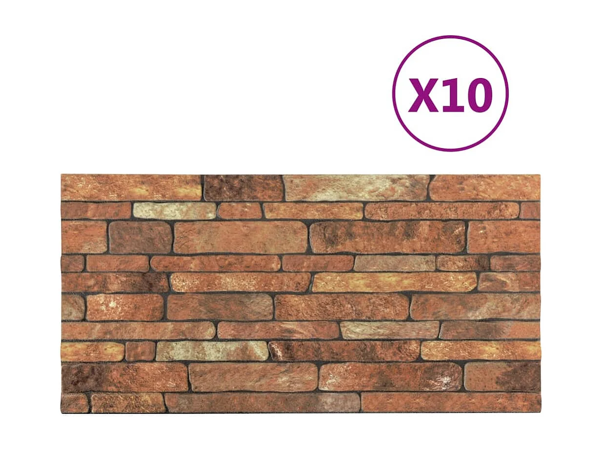 10 st Wandpanelen 3D bruine baksteen EPS BE946205