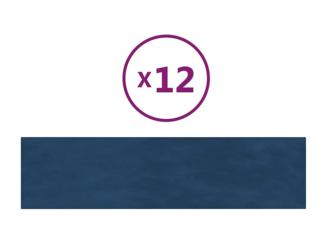 Panneaux muraux 12 pcs Bleu 60x15 cm Velours 1,08 m² FR366517