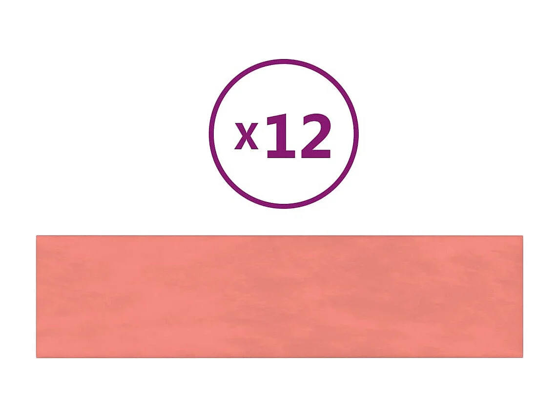 Wandpanelen 12 st 1,08 m² 60x15 cm fluweel roze BE128208