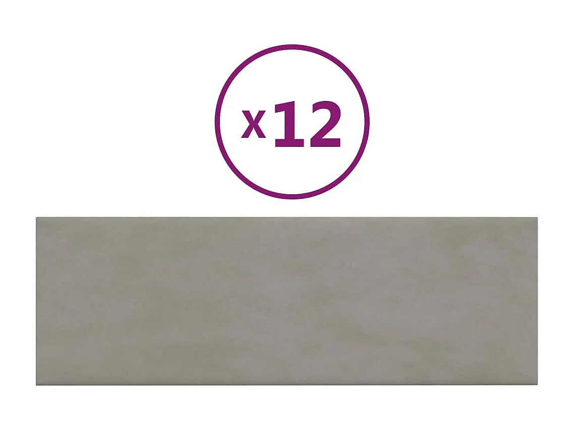 Panneaux muraux 12 pcs Gris clair 90x30 cm Velours 3,24 m² FR955962