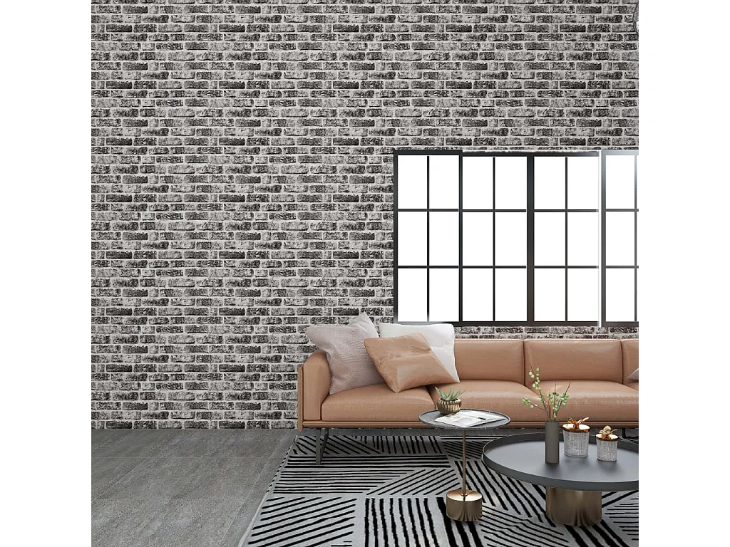 Panneaux muraux 3D design brique gris foncé 11 pcs EPS FR442777