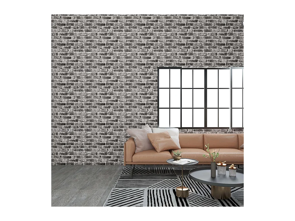 Panneaux muraux 3D design brique gris foncé 11 pcs EPS FR442777