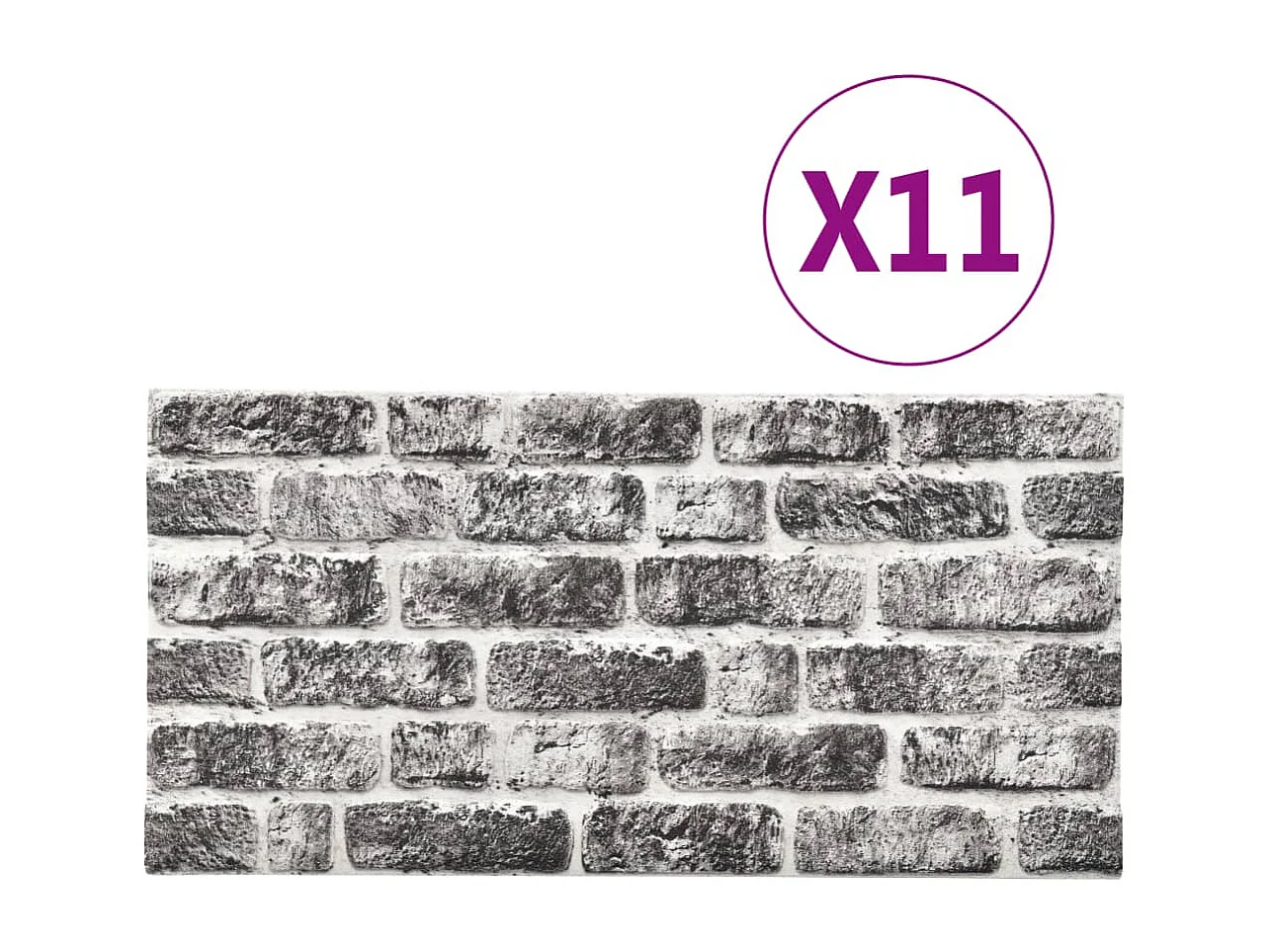 Panneaux muraux 3D design brique gris foncé 11 pcs EPS FR442777