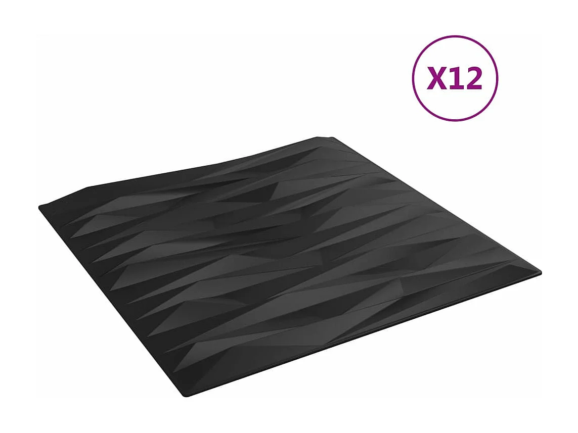Panneaux muraux 12 pcs noir 50x50 cm XPS 3 m² pierre FR707057