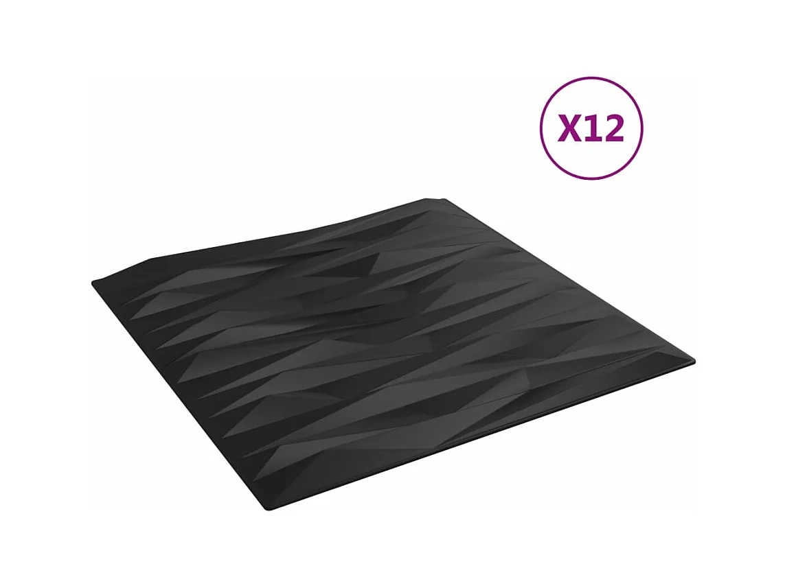 12 st Wandpanelen steen 3 m² 50x50 cm XPS zwart BE232231