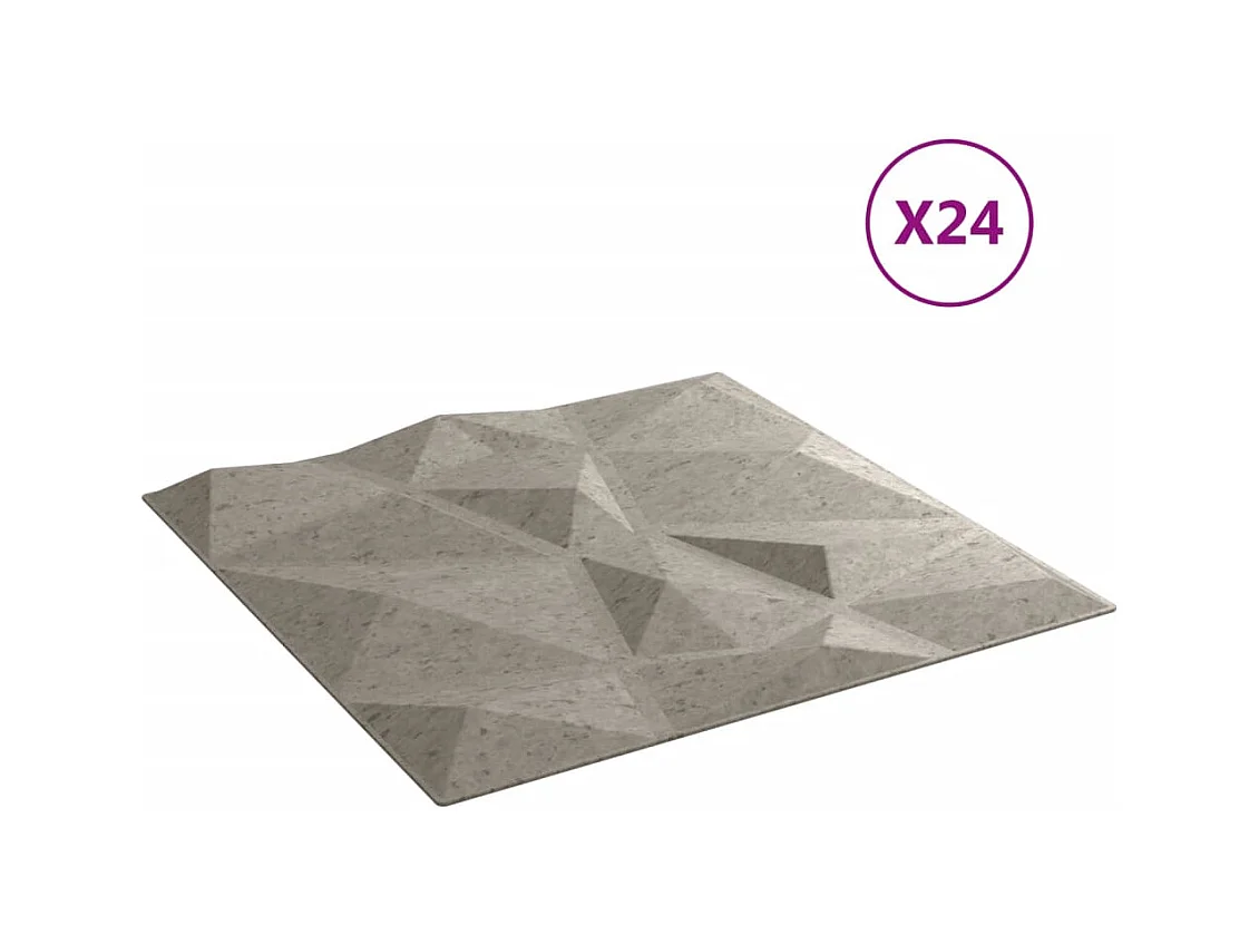 24 st Wandpanelen diamant 6 m² 50x50 cm XPS betongrijs BE626363