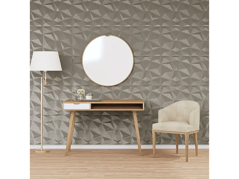Paneles de pared 24 uds diamante gris hormigón 50x50cm XPS 6 m² ES726942