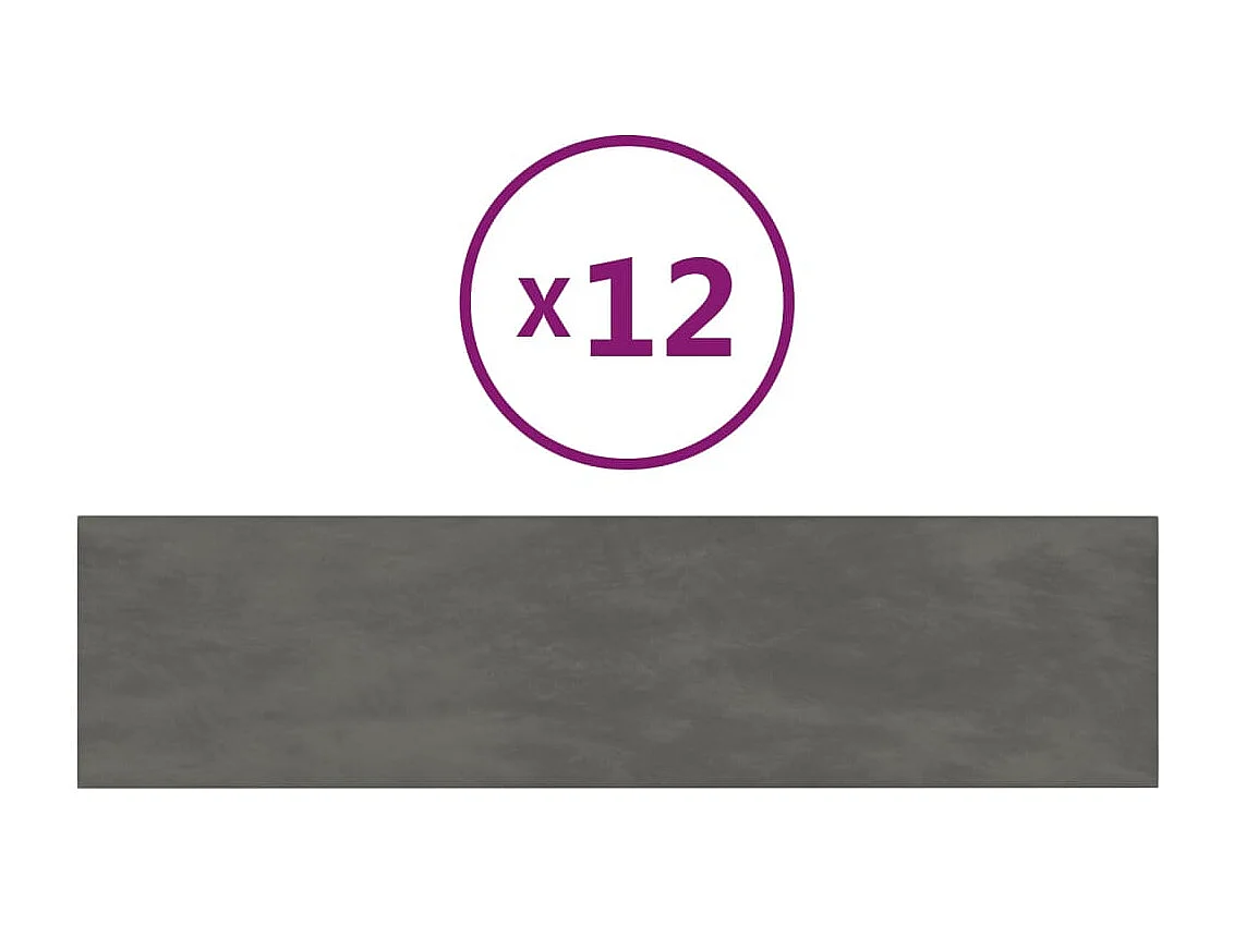 Panneaux muraux 12 pcs Gris foncé 60x15 cm Velours 1,08 m² FR500209