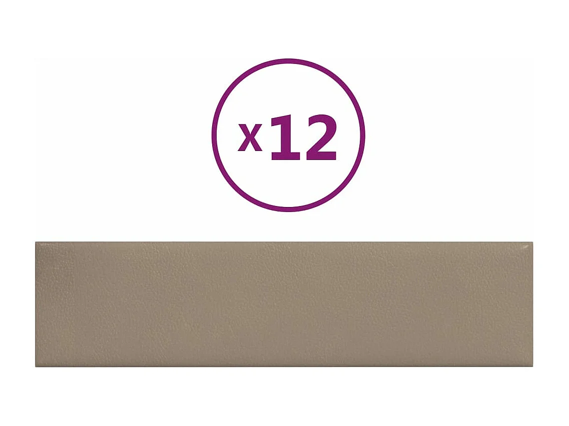 Panneaux muraux 12 pcs Cappuccino 60x15 cm Similicuir 1,08 m² FR406783