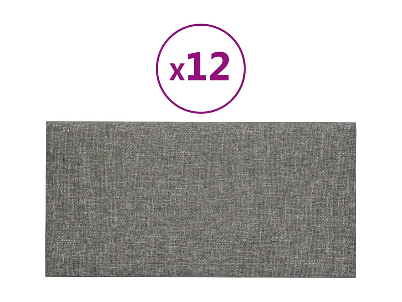 Painel de parede 12 pcs 30x15 cm tecido 0,54 m² cinza-claro PT167571