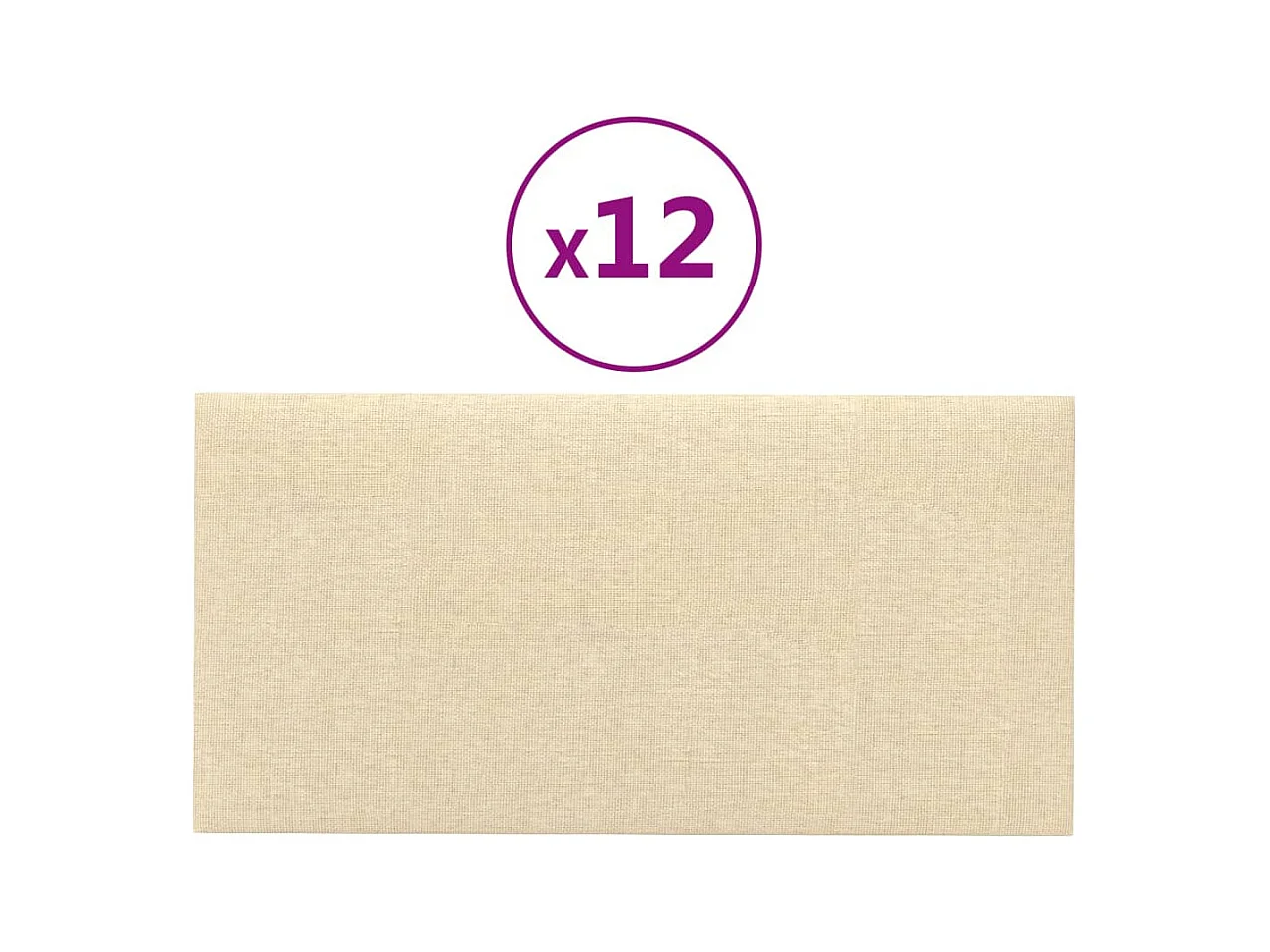Wandpanelen 12 st 2,16 m² 60x30 cm stof crèmekleurig BE525547