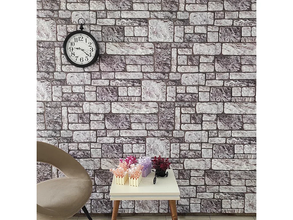 Paneles de pared 3D diseño de ladrillo 10 uds EPS gris claro ES488166