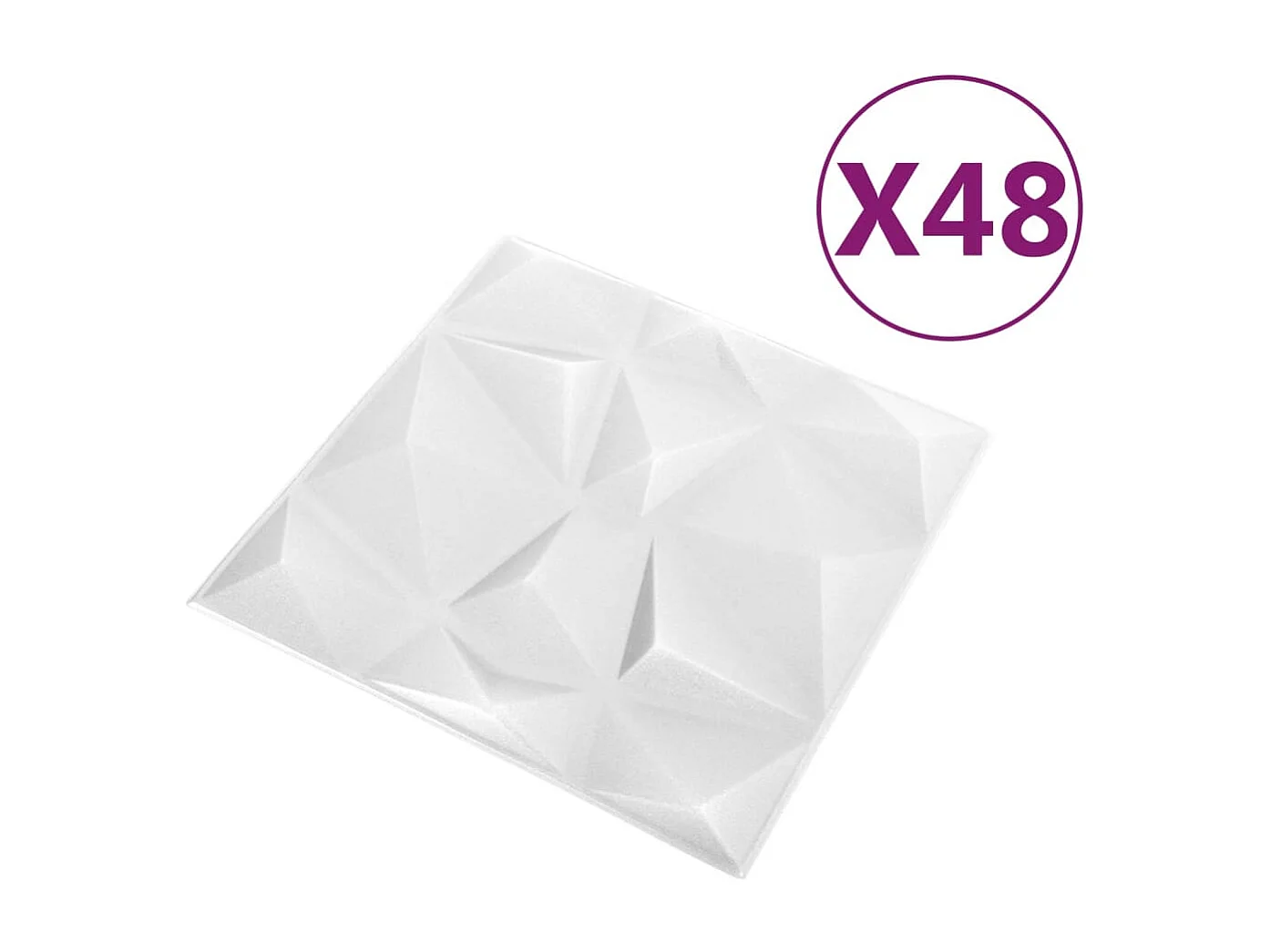 Panneaux muraux 3D 48 pcs 50x50 cm blanc diamant 12 m² FR592557