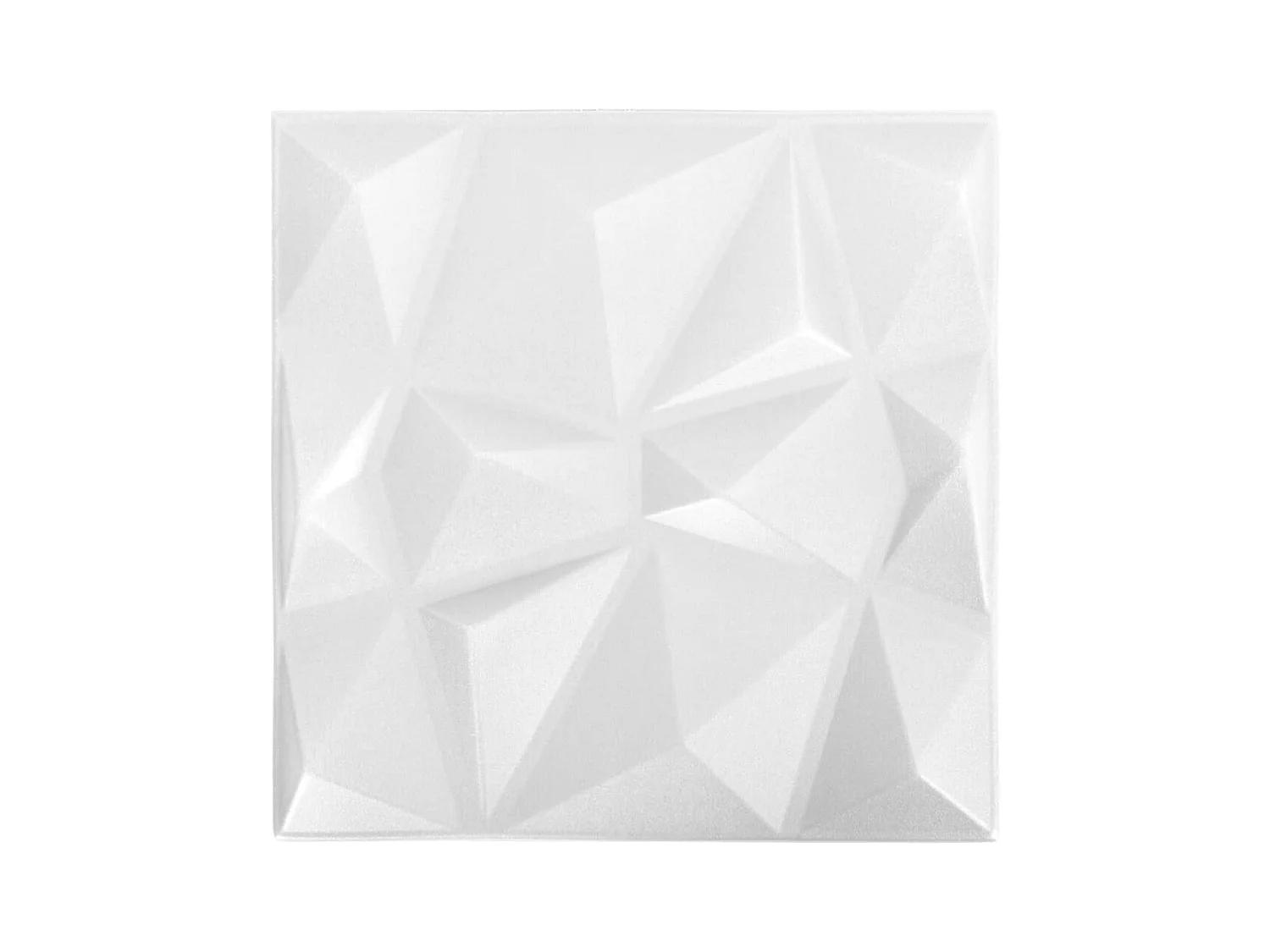 Painéis de parede 3D 48 pcs 50x50 cm 12 m² branco diamante PT611382