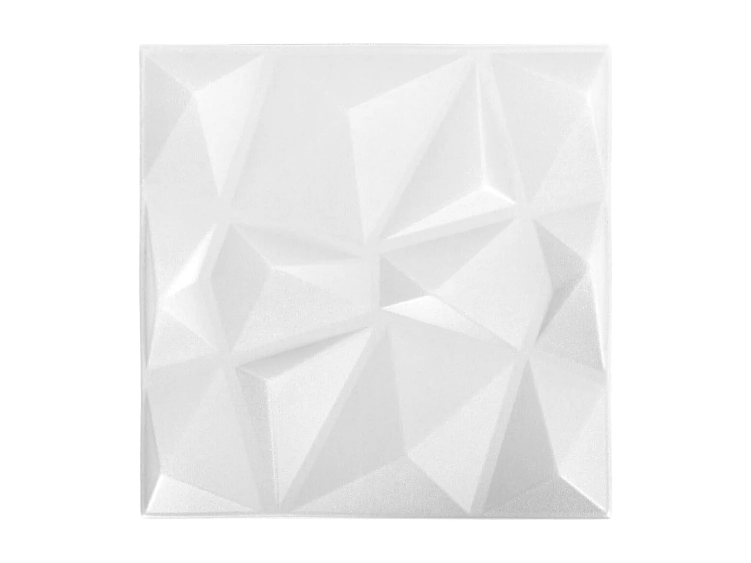 Paneles de pared 3D 48 unidades blanco diamante 12 m² 50x50 cm ES891544