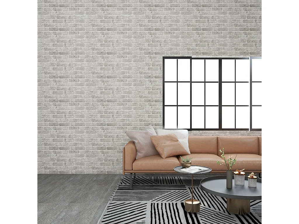 Panneaux muraux 3D design de brique gris clair 11 pcs EPS FR564355