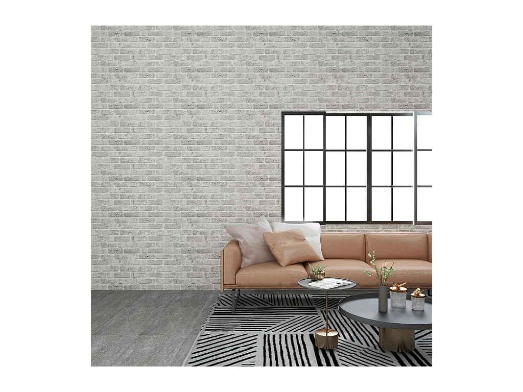 Panneaux muraux 3D design de brique gris clair 11 pcs EPS FR564355