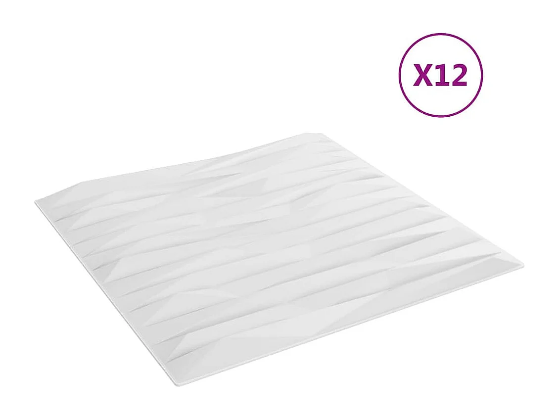 Panneaux muraux 12 pcs blanc 50x50 cm XPS 3 m² pierre FR147447