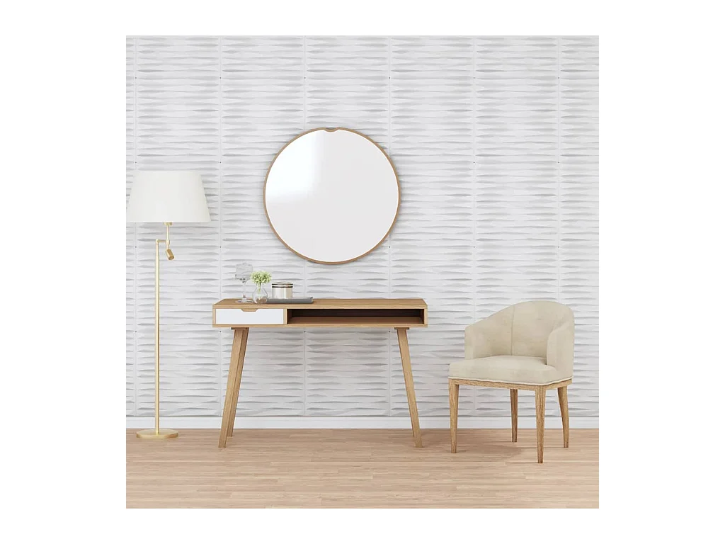 12 st Wandpanelen steen 3 m² 50x50 cm XPS wit BE216280