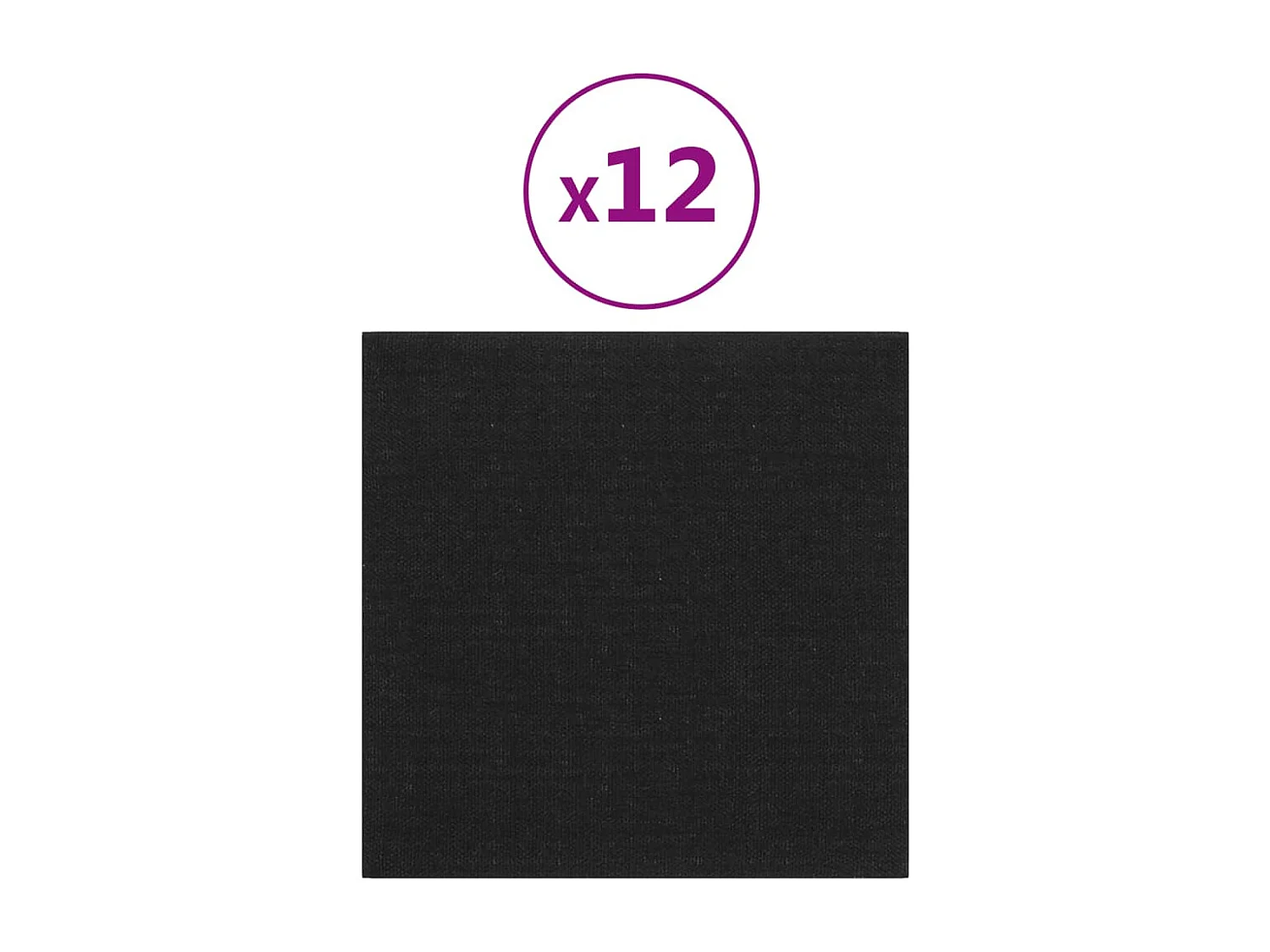 Panneaux muraux 12 pcs Noir 30x30 cm Tissu 1,08 m² FR402180