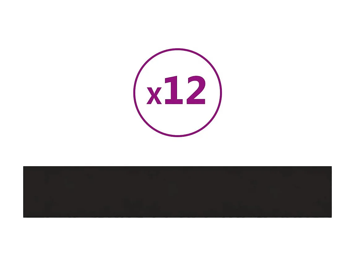 Panneaux muraux 12 pcs Noir 90x15 cm Velours 1,62 m² FR767381