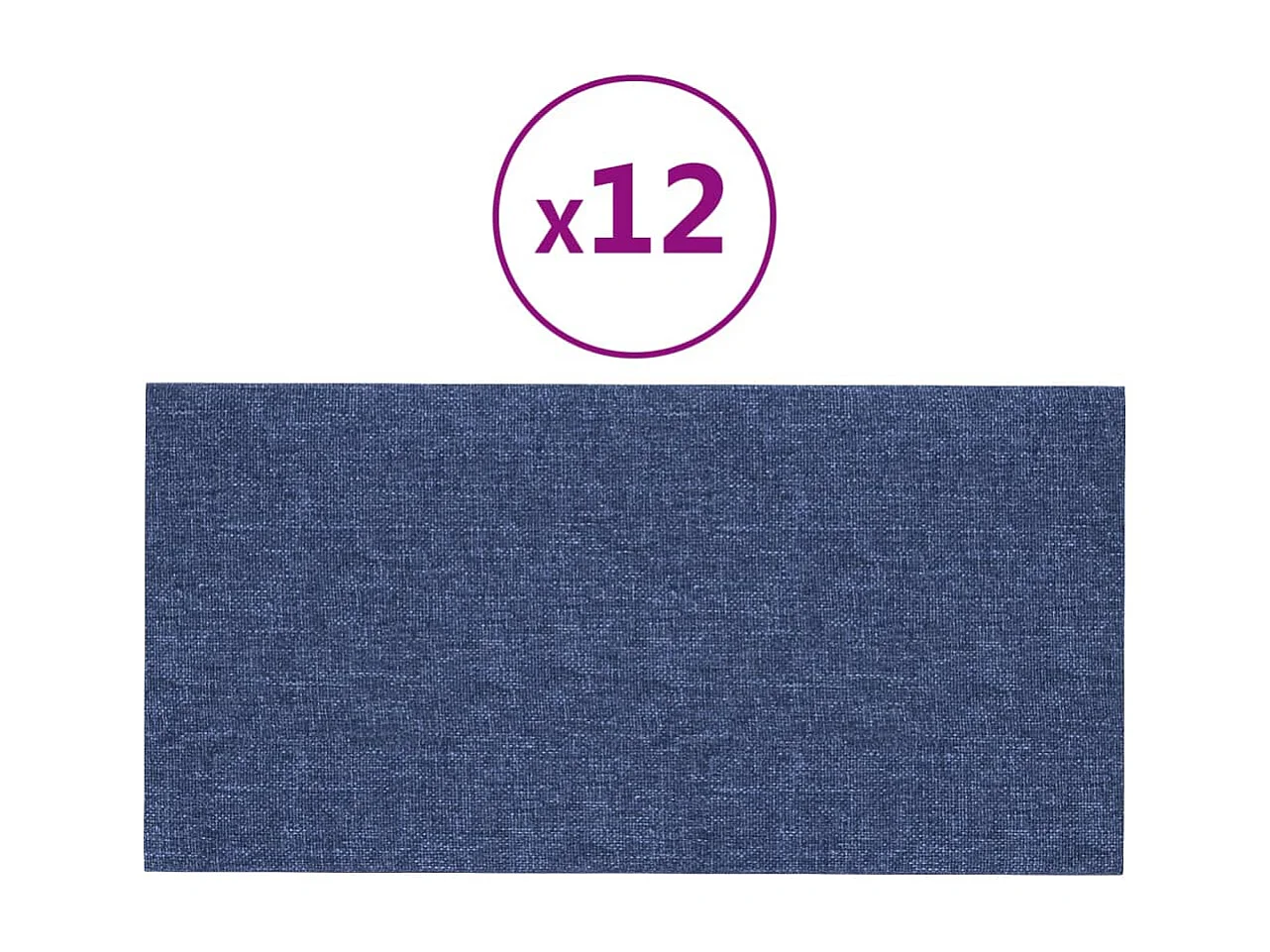 Paneles de pared 12 uds tela azul 30x15 cm 0,54 m² ES636257