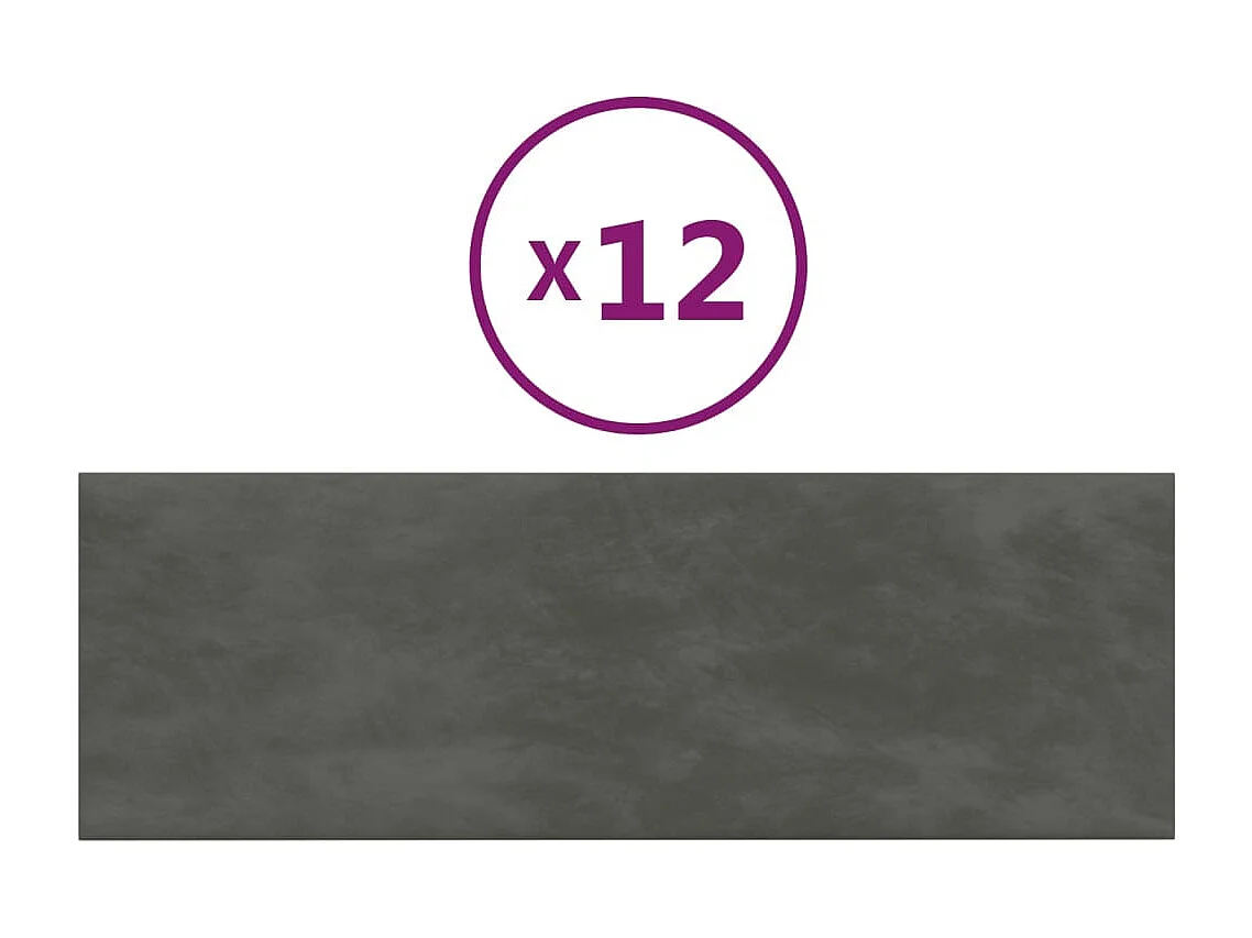 Panneaux muraux 12 pcs Gris foncé 90x30 cm Velours 3,24 m² FR236058