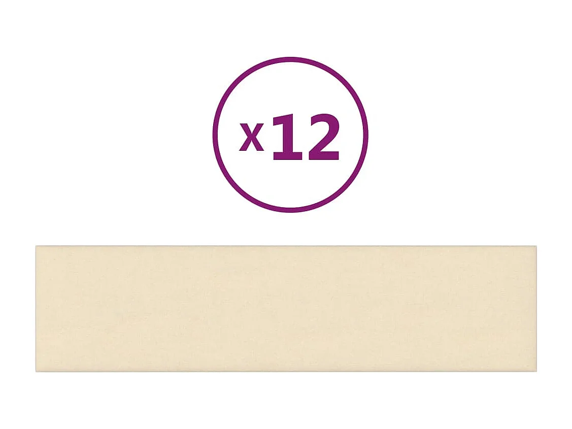 Panneaux muraux 12 pcs Crème 60x15 cm Tissu 1,08 m² FR801501