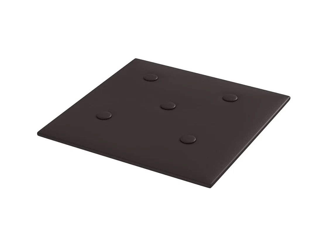 Painel parede 12 pcs 30x30 cm couro artificial 1,08 m² preto PT621984