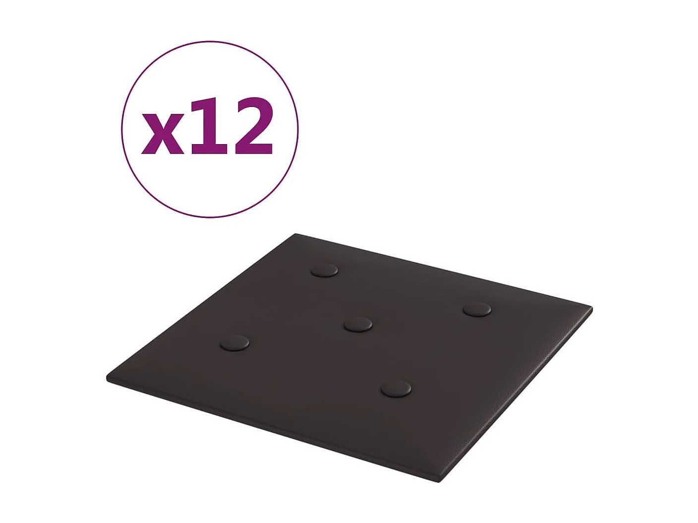 Paneles de pared 12 uds cuero sintético negro 30x30 cm 1,08 m² ES888613