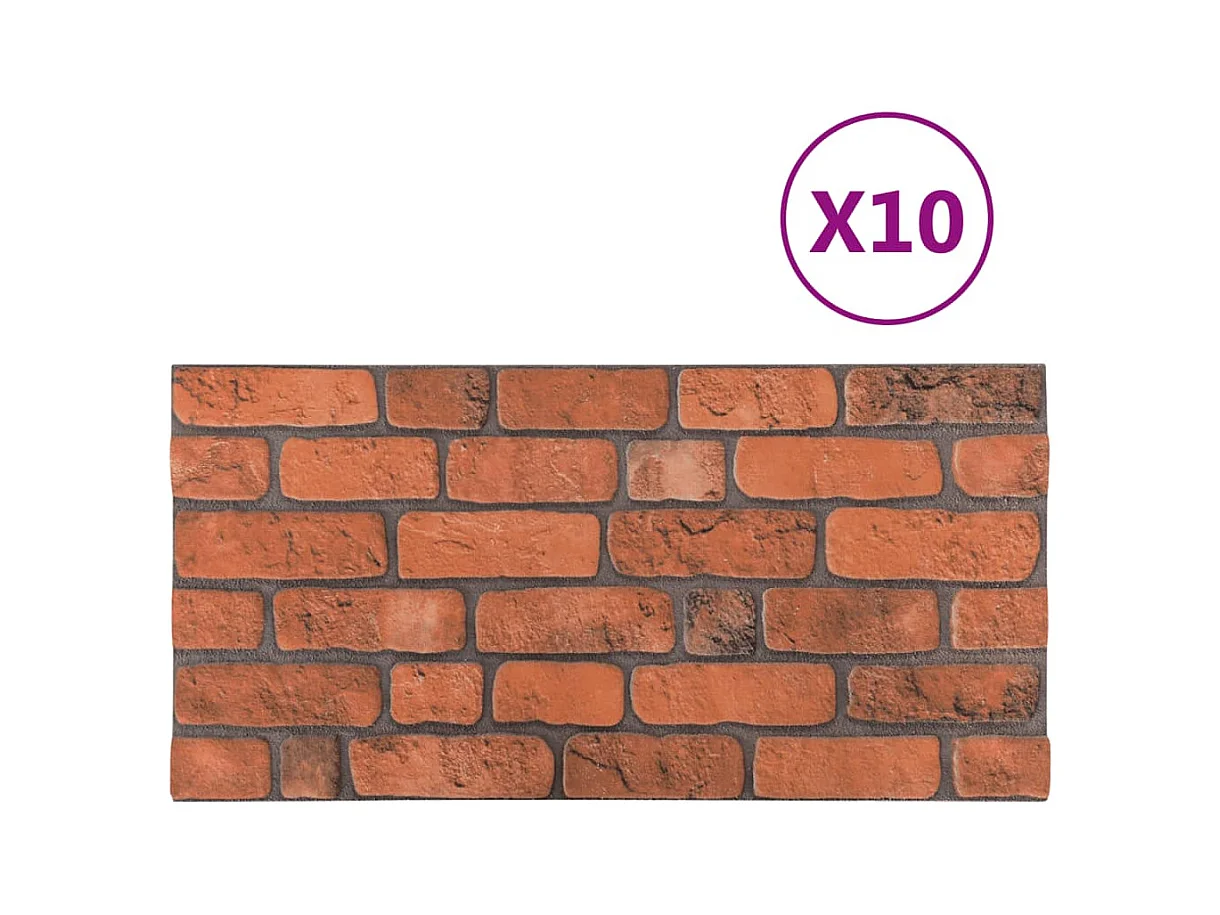 Panneaux muraux 3D au design de brique terre cuite 10 pcs EPS FR447950