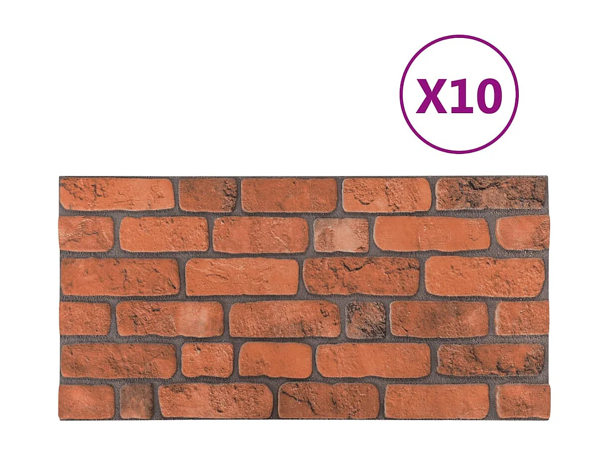 Panneaux muraux 3D au design de brique terre cuite 10 pcs EPS FR447950