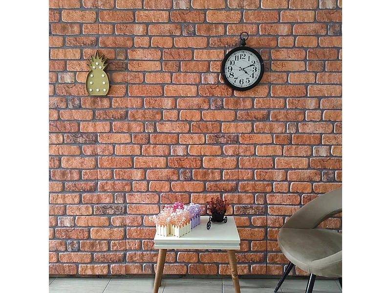 Panneaux muraux 3D au design de brique terre cuite 10 pcs EPS FR447950