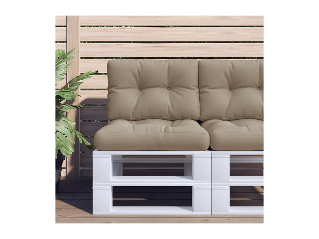 Almofadões de paletes 2 pcs tecido cinza-acastanhado PT274455