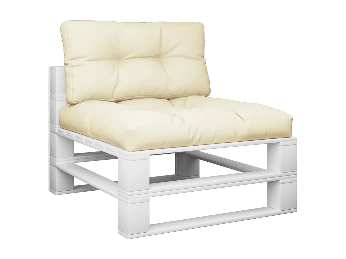 Coussins de palette lot de 2 crème tissu FR623322