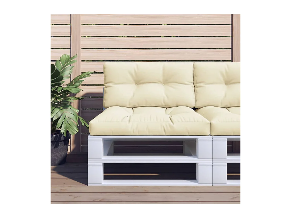 Coussins de palette lot de 2 crème tissu FR623322