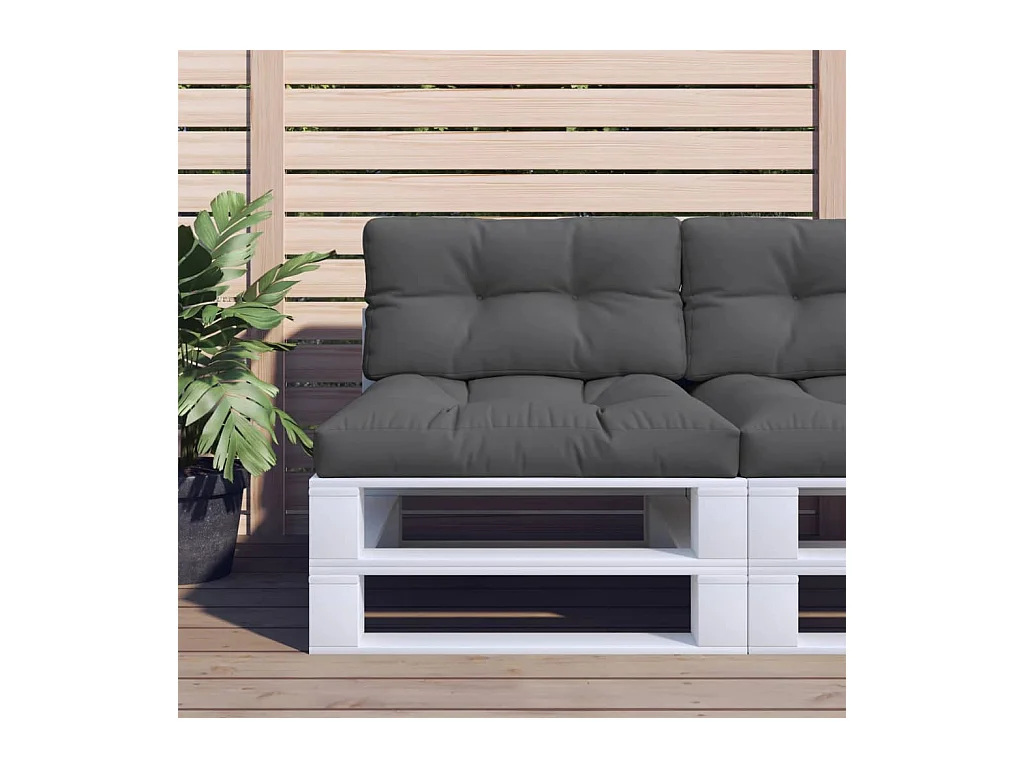 Coussins de palette lot de 2 anthracite tissu FR516571