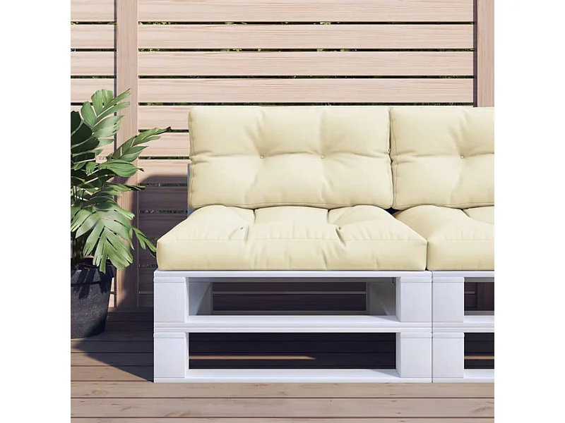 Cojín para sofá de palets tela crema 80x40x12 cm ES413776
