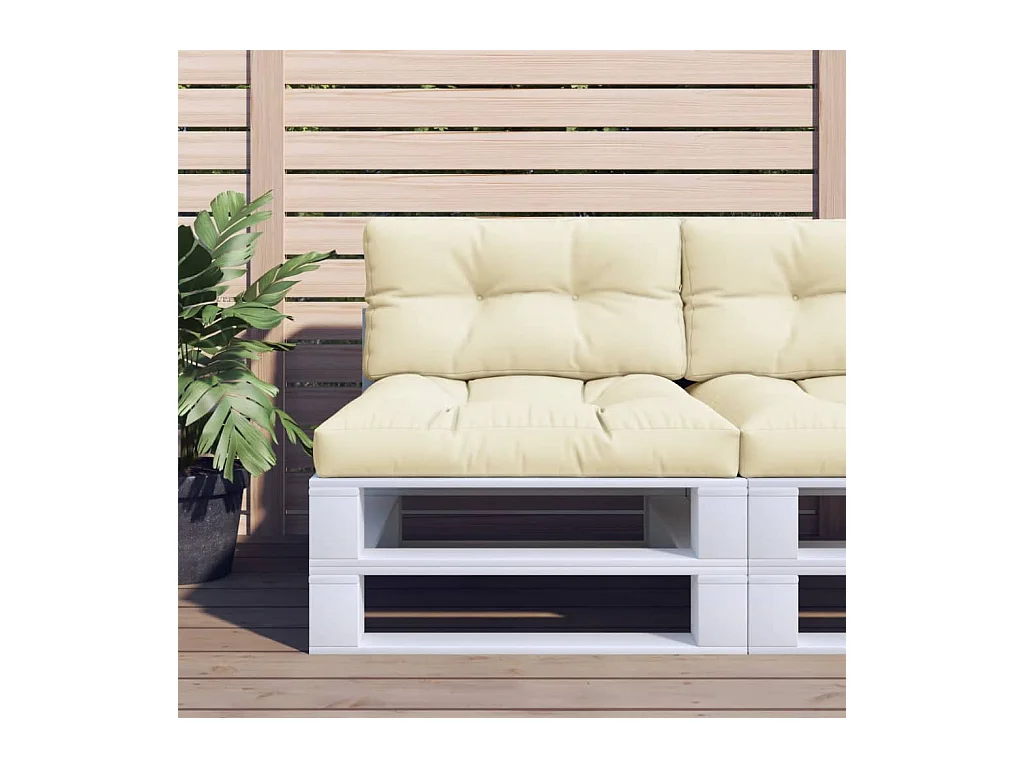 Almofadão para sofá de paletes 80x40x12 cm tecido creme PT821189