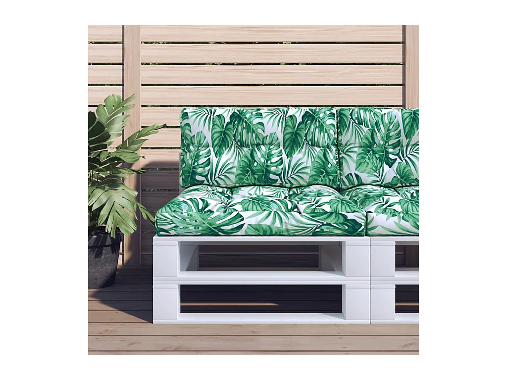 Coussins de palette lot de 2 motif de feuilles tissu FR878498