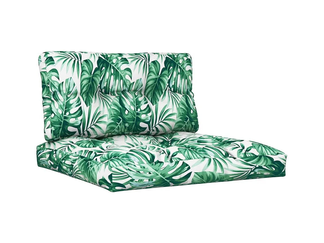 Palletkussens 2 st stof bladpatroon BE606338