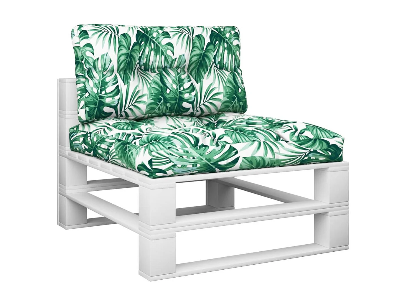 Almofadões para sofás de paletes 2 pcs tecido padrão de folhas PT403335