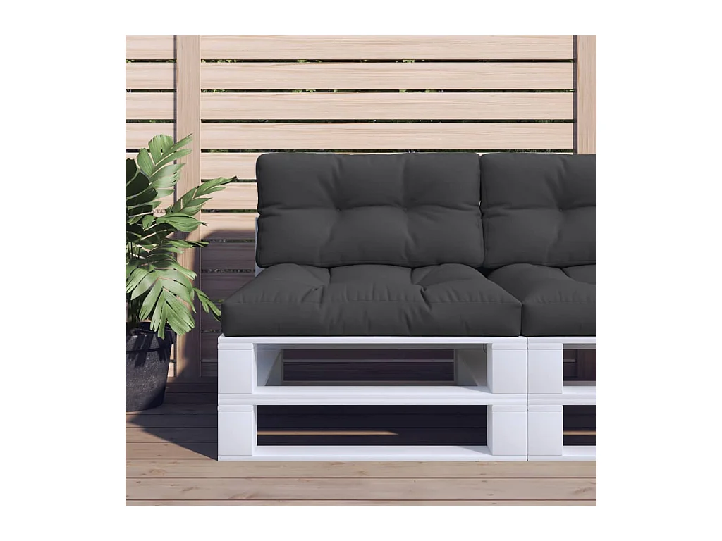 Coussins de palette lot de 2 noir tissu FR260023