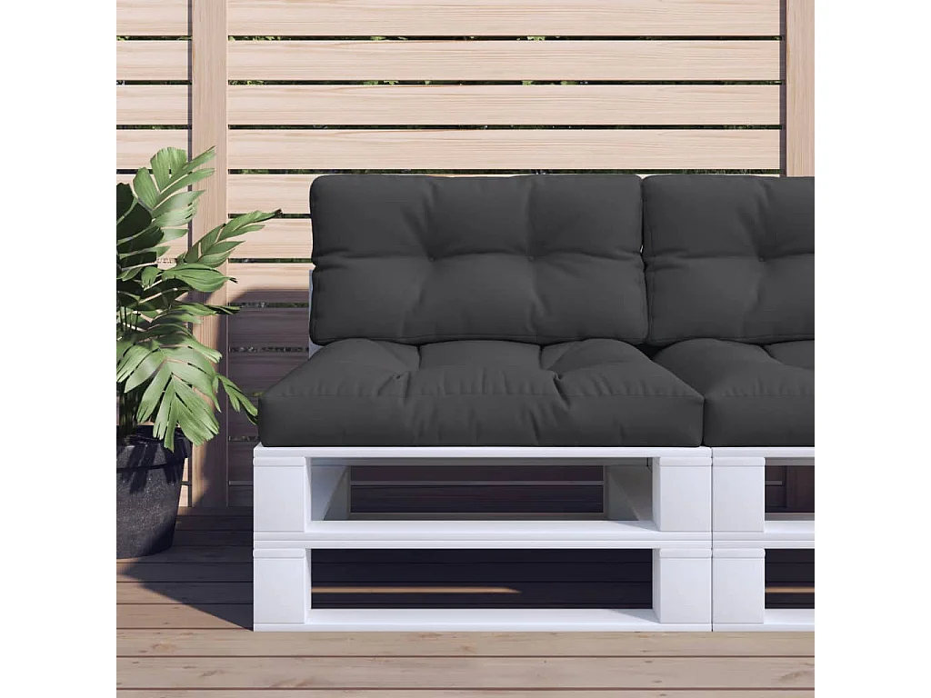 Coussins de palette lot de 2 noir tissu FR260023