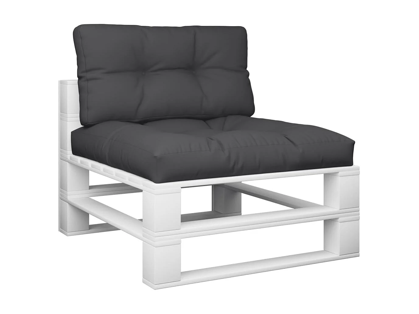 Coussins de palette lot de 2 noir tissu FR260023