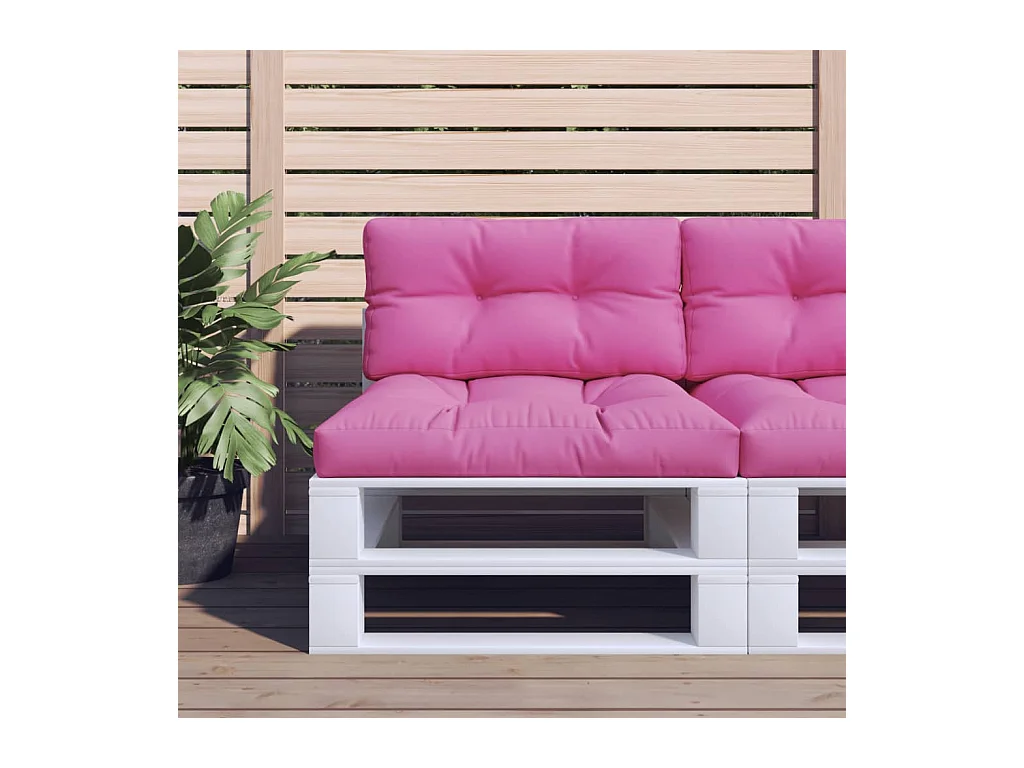Coussins de palette lot de 2 rose tissu FR193467