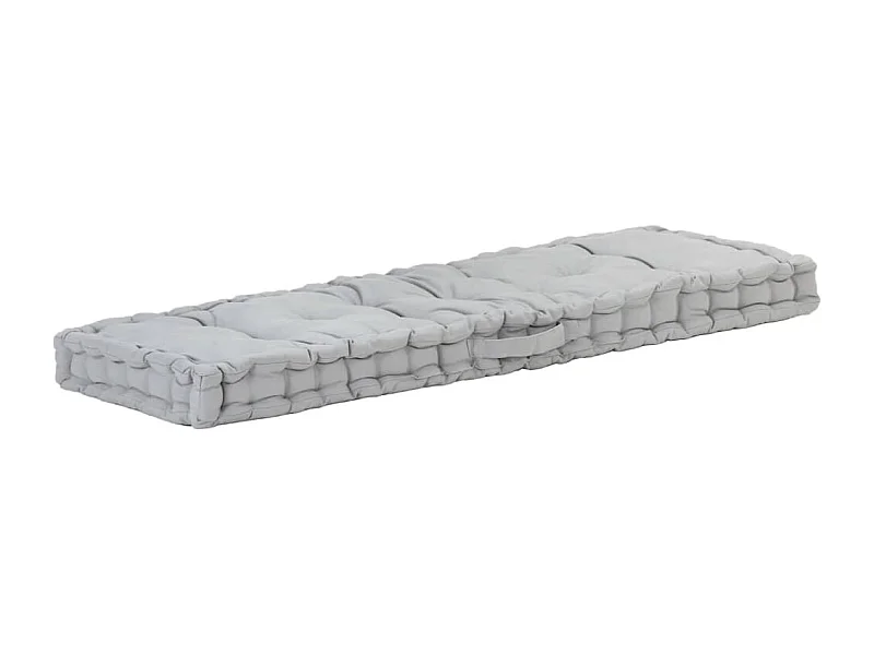 Coussin de plancher de palette Coton 120x40x7 cm Gris FR134211
