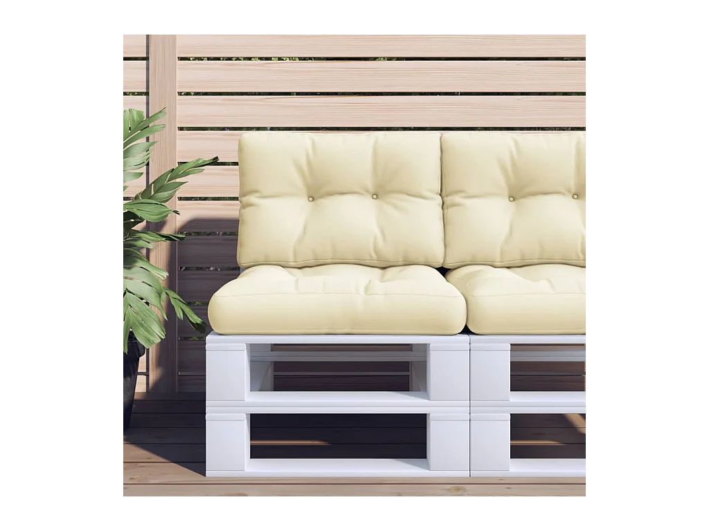 Coussins de palette lot de 2 crème tissu FR287363