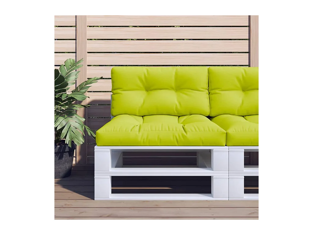 Coussins de palette lot de 2 vert vif tissu FR130452